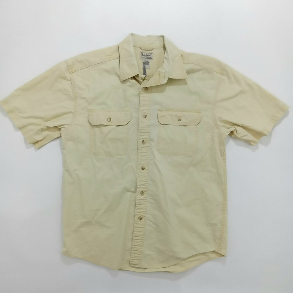 Vintage LL Bean Men's Short Sleeve Button Up Shirt Size M Reg